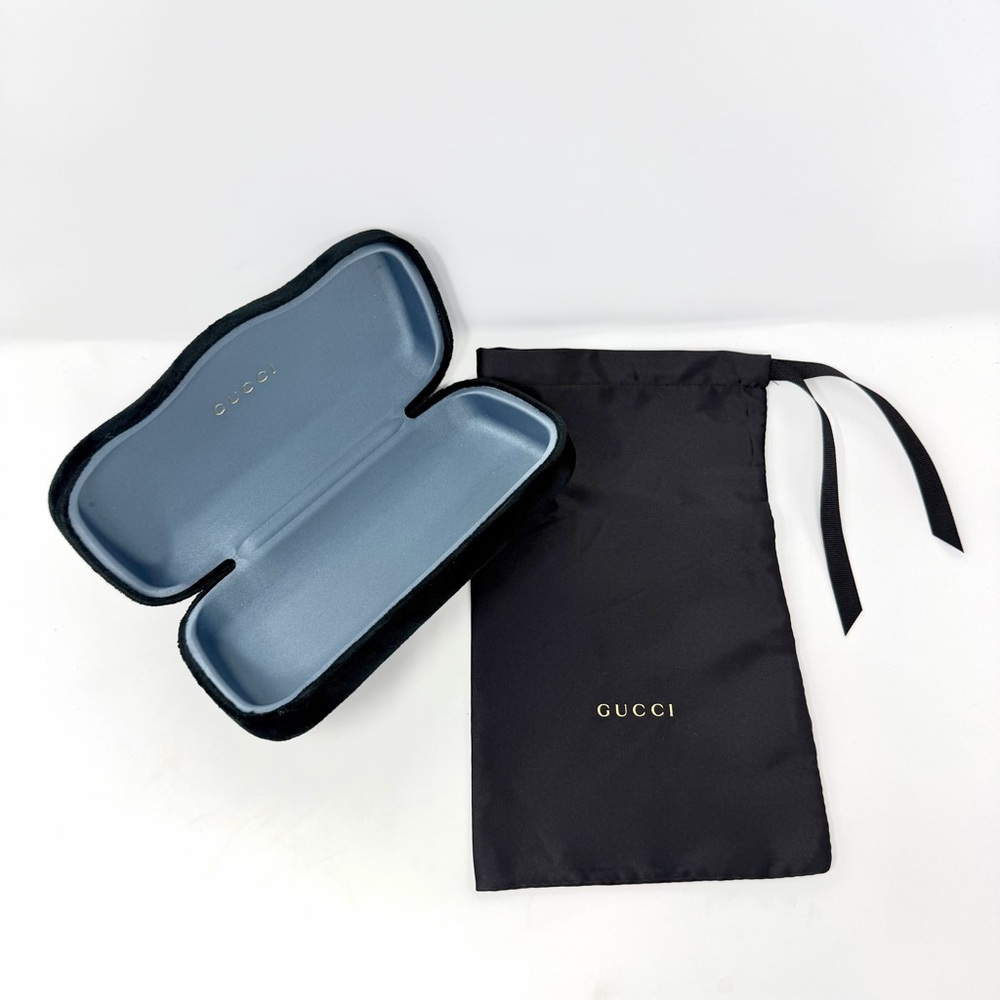 Gucci Black Velvet Sunglass Case Set